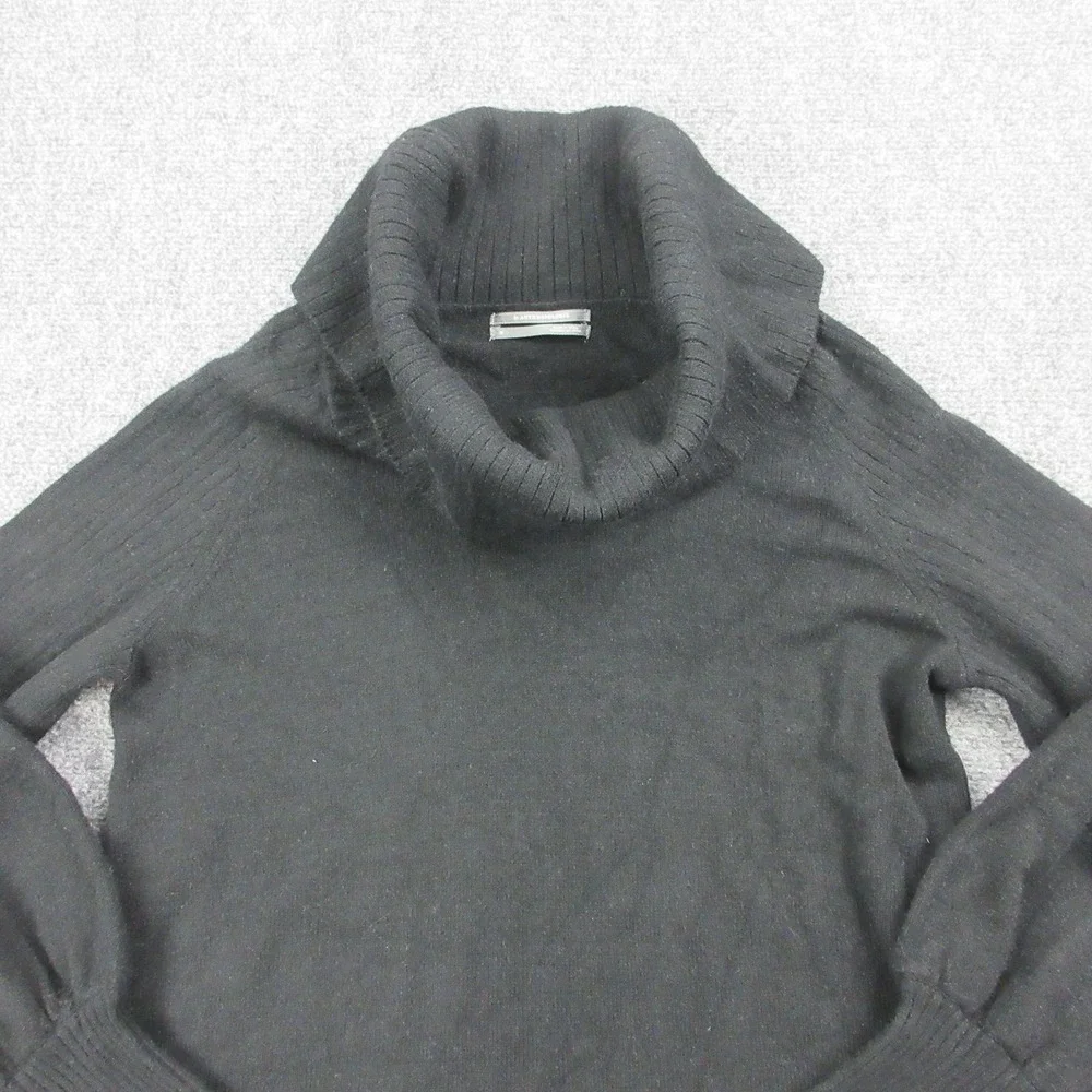 Anthropologie Sweater Womens Medium Black Cowl Neck Balloon Sleeve Pullover Knit